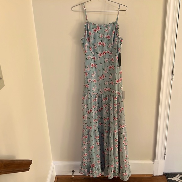 Lulus Melissa Light Sage Green Floral Print Tiered Maxi Dress - Picture 5 of 8